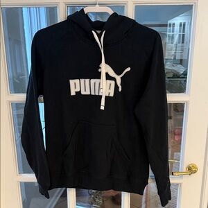 Puma Black Hoodie with White Logo